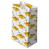 金ゴールドの紙吹雪付き目盛キャップ スモールペーパーバッグ (裏面アングル)