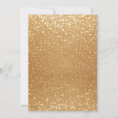 金ゴールドの紙吹雪及びグリッター及び白い結婚式招待状 招待状 (裏面)