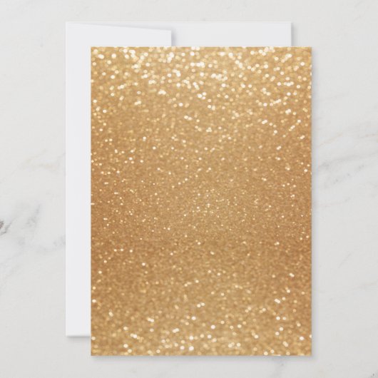 金ゴールドの紙吹雪及びグリッター及び白い結婚式招待状 招待状 (裏面)