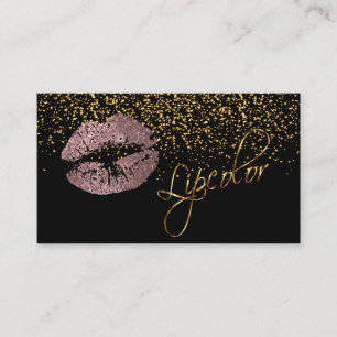 金ゴールドの紙吹雪及び挨りだらけのばら色の唇を搭載するLipcolor 名刺