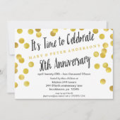 金ゴールドの紙吹雪第50記念日のパーティの招待状 招待状 (正面)