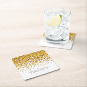 金ゴールドの紙吹雪 スクエアペーパーコースター (インサイチュ)