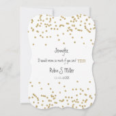 金ゴールドの紙吹雪-私の新婦付添人ですか。 招待状 (裏面)