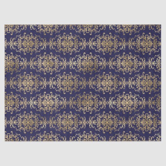 金ゴールドの紫のスクロール 薄葉紙 (正面)