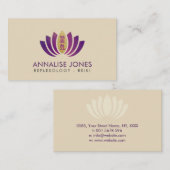 金ゴールドの紫色のはす花びらの霊気の治療の記号 名刺 (正面/裏面)