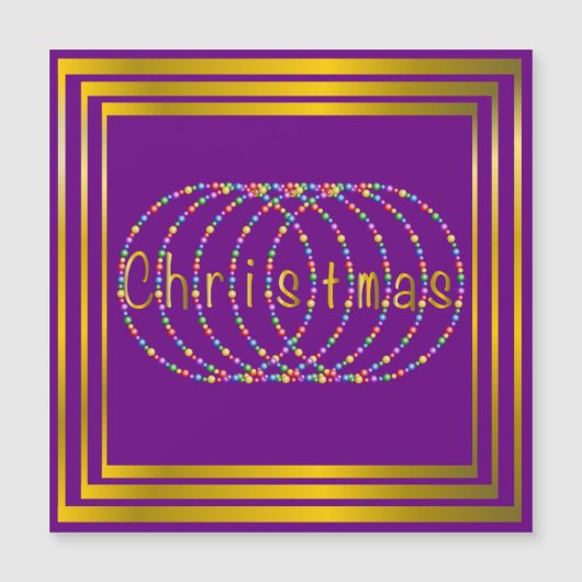 金ゴールドの紫色のクリスマスの照明のデザイン (正面)