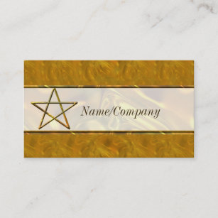 金ゴールドの紹介カードの星形五角形 名刺