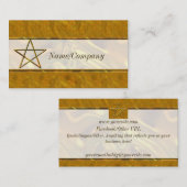 金ゴールドの紹介カードの星形五角形 名刺 (正面/裏面)