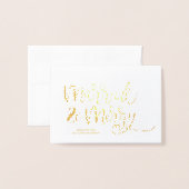 金ゴールドの結婚したな及びメリークリスマスは結婚式感謝していしています 箔カード (封筒付き正面)