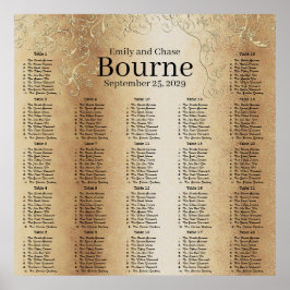 金ゴールドの結婚座席表 ポスター