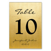 金ゴールドの結婚披露宴のテーブル数はテンプレートを梳きます テーブルナンバー (正面)
