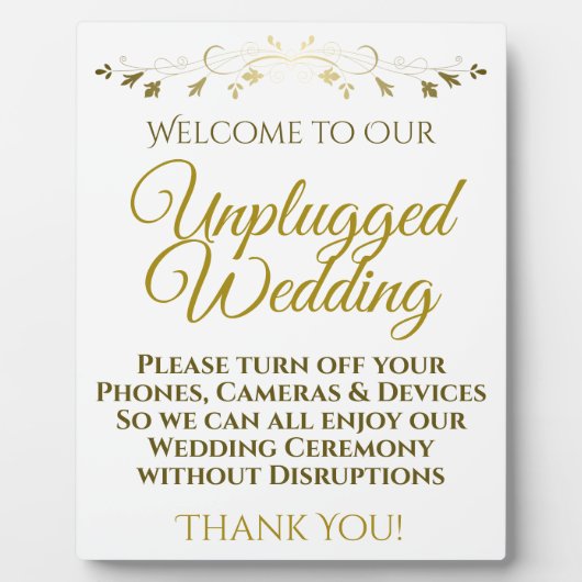 金ゴールドの結婚歯垢 フォトプラーク (正面)