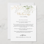 金ゴールドの結婚葉の歓迎レター (正面)