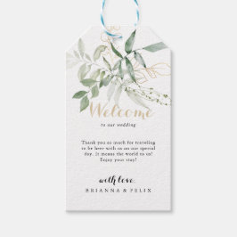 金ゴールドの結婚葉の歓迎 ギフトタグ