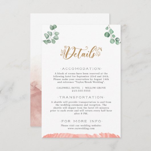 金ゴールドの結婚詳細エンクロージャカード エンクロージャーカード (正面/裏面)