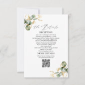 金ゴールドの結婚詳細エンクロージャカード 招待状 (正面)