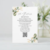 金ゴールドの結婚詳細エンクロージャカード 招待状 (スタンド正面)