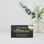 金ゴールドの絵を描（ばちゃばちゃ）跳ねる看板 名刺 (スタンド正面)