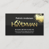 金ゴールドの絵を描（ばちゃばちゃ）跳ねる看板 名刺 (正面)