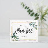 金ゴールドの緑が私の花ガールカード 案内ポストカード (スタンド正面)