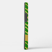 金ゴールドの緑のアールデコのジオメトパーソナライズされたリ名 Case-Mate iPhoneケース (裏面 / 右)