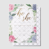 金ゴールドの緑のフローラが明かす ベラム紙招待状 (オフセット (招待状))