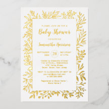 金ゴールドの緑の男女兼用葉の赤ちゃんシャワー