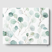 金ゴールドの緑の結婚葉 ゲストブック (裏面)