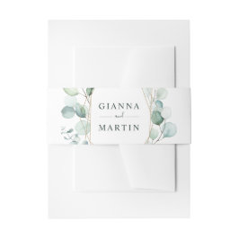 金ゴールドの緑の結婚葉 招待状ベリーバンド