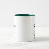 金ゴールドの緑の花嫁 ツートーンマグカップ (中央)