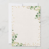 金ゴールドの緑の草木の卒業パーティーの招待 招待状 (裏面)