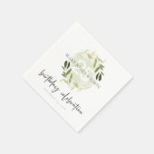 金ゴールドの緑の葉のリース任意の年齢25誕生日 スタンダードカクテルナプキン (角)