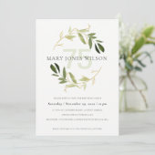 金ゴールドの緑の葉のリース任意の年齢75誕生日カード サンキューカード (スタンド正面)