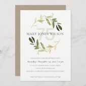 金ゴールドの緑の葉のリース任意の年齢75誕生日カード サンキューカード (正面/裏面)