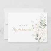 金ゴールドの緑の葉の花嫁の提案ノートカード ノートカード (正面)