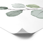 金ゴールドの緑の赤ちゃんシャワー歓迎サイン ポスター (角)