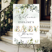 金ゴールドの緑の赤ちゃんシャワー歓迎サイン ポスター