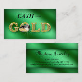 金ゴールドの緑Metalliのためのジュエリーの名刺の現金 名刺 (正面/裏面)