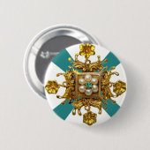 金ゴールドの線条細工の真珠のヴィンテージのアクセサリーPin 缶バッジ (正面&裏面)