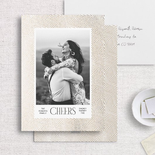 金ゴールドの縁どエレガント年明け シーズンカード