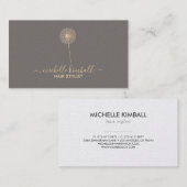 金ゴールドの署名のタンポポの名刺 名刺 (正面/裏面)