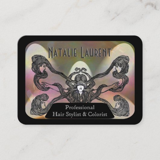 金ゴールドの美容師のプロフェッショナルの美しい 名刺 (正面)