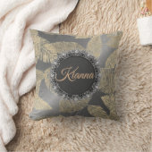 金ゴールドの羽お洒落を銀パーソナライズされた色 クッション (ブランケット)