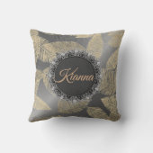 金ゴールドの羽お洒落を銀パーソナライズされた色 クッション (裏面)