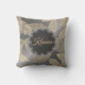 金ゴールドの羽お洒落を銀パーソナライズされた色 クッション (正面)