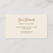 金ゴールドの羽と紙吹雪ジュエリー 名刺 (裏面)