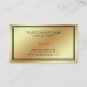 金ゴールドの背景と黒の枠 名刺 (裏面)