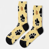 金ゴールドの背景に淡色と黒い前髪を印刷 ソックス (左)