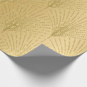 金ゴールドの背景に金ゴールドのアートデコパターン ラッピングペーパー (角)