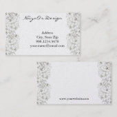 金ゴールドの背景のスケッチの名刺のユリのつる植物 名刺 (正面/裏面)